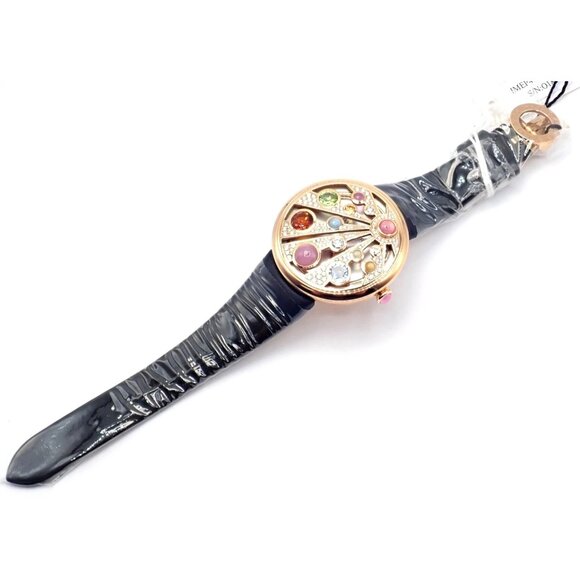 Bulgari Mediterranian Eden 18k Rose Gold Diamond Color Stone MOP Watch Box Paper - Picture 9 of 15